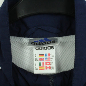 Vintage ADIDAS Trainingsjacke Gr. XL blau weiß 90s Windbreaker Half Zip mit Logo Stitching