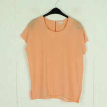Laden Sie das Bild in den Galerie-Viewer, Vintage Seidenbluse Gr. L lachs uni kurzarm Bluse Seide 