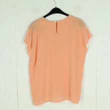 Laden Sie das Bild in den Galerie-Viewer, Vintage Seidenbluse Gr. L lachs uni kurzarm Bluse Seide 