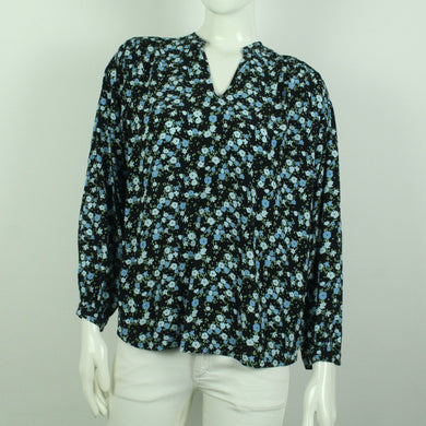 Second Hand MSCH COPENHAGEN Bluse Gr. S/M schwarz bunt geblümt  (*)