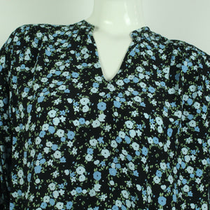 Second Hand MSCH COPENHAGEN Bluse Gr. S/M schwarz bunt geblümt  (*)