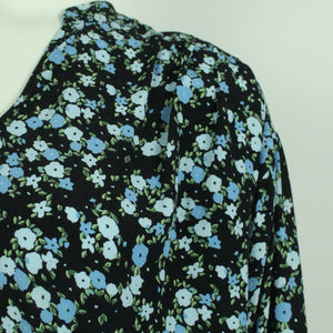Second Hand MSCH COPENHAGEN Bluse Gr. S/M schwarz bunt geblümt  (*)