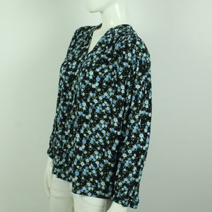 Second Hand MSCH COPENHAGEN Bluse Gr. S/M schwarz bunt geblümt  (*)