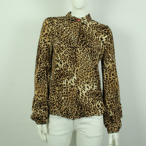 Second Hand GESTUZ Bluse Gr. 36 braun schwarz Animalprint  (*)