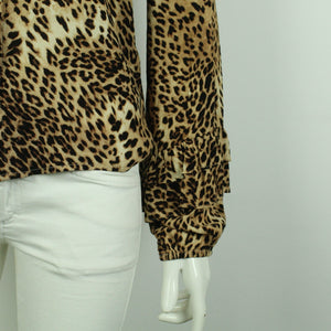 Second Hand GESTUZ Bluse Gr. 36 braun schwarz Animalprint  (*)