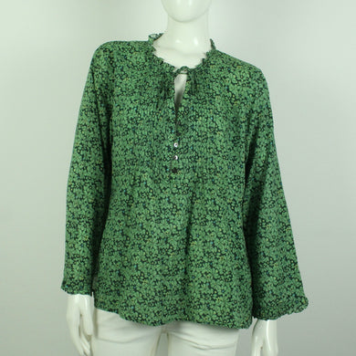 Second Hand ODD MOLLY Hemdbluse Gr. 3 grün mehrfarbig geblümt  (*)