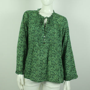 Second Hand ODD MOLLY Hemdbluse Gr. 3 grün mehrfarbig geblümt  (*)