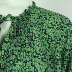 Second Hand ODD MOLLY Hemdbluse Gr. 3 grün mehrfarbig geblümt  (*)