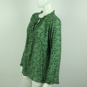 Second Hand ODD MOLLY Hemdbluse Gr. 3 grün mehrfarbig geblümt  (*)
