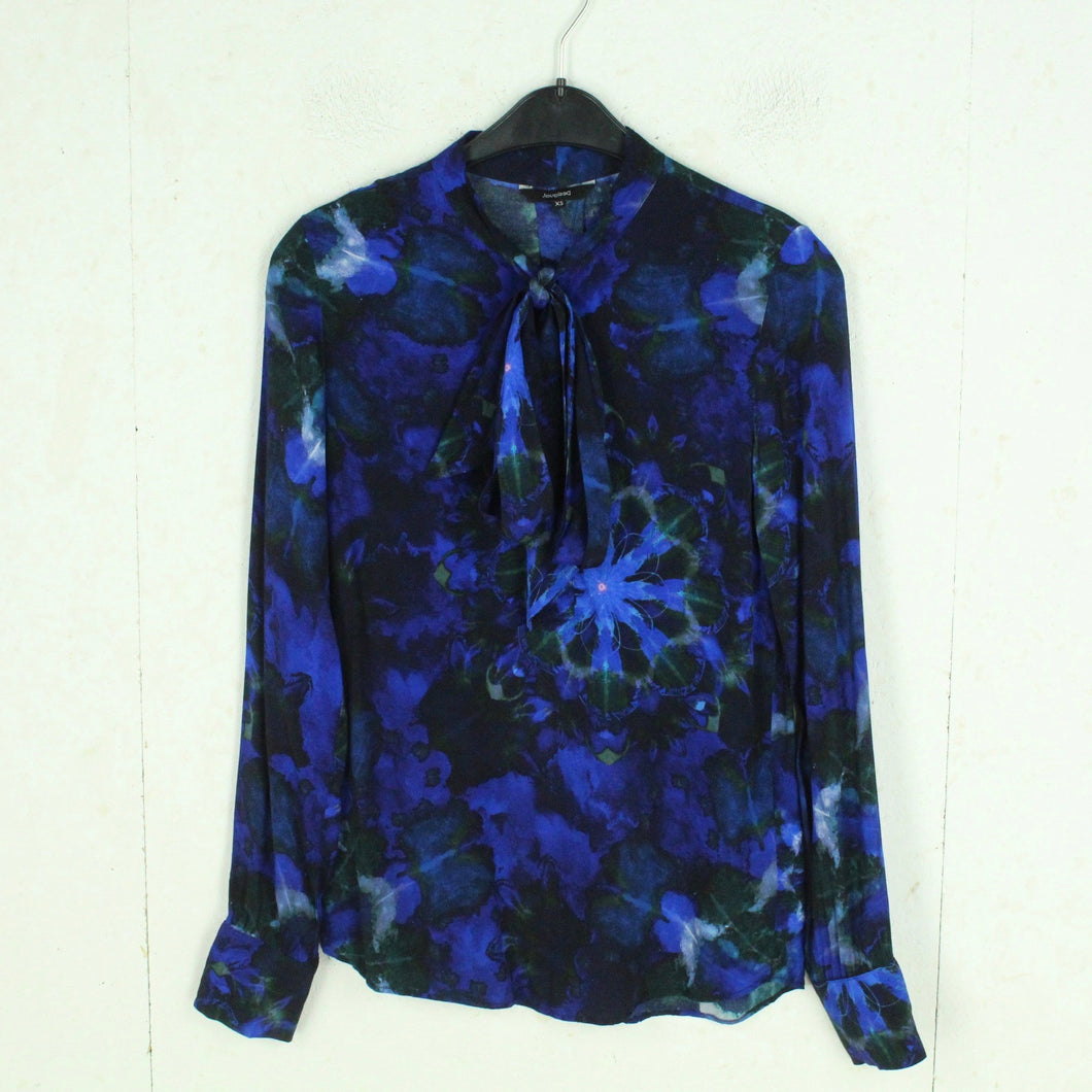 Second Hand DESIGUAL Bluse Gr. XS blau mehrfarbig geblümt (*)