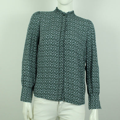 Second Hand MAGASIN DU NORD Bluse Gr. M grün blau geblümt  (*)