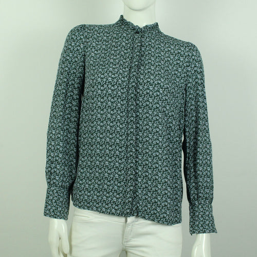 Second Hand MAGASIN DU NORD Bluse Gr. M grün blau geblümt  (*)