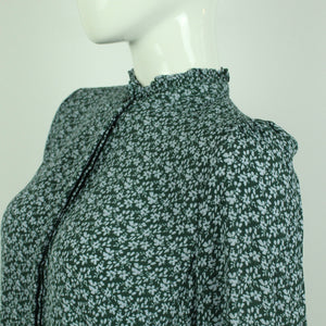 Second Hand MAGASIN DU NORD Bluse Gr. M grün blau geblümt  (*)