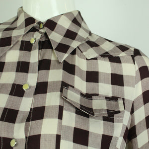 Second Hand BAUM UND PFERDGARTEN Seidenbluse Gr. 36 bordeaux nude kariert  (*)