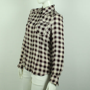Second Hand BAUM UND PFERDGARTEN Seidenbluse Gr. 36 bordeaux nude kariert  (*)