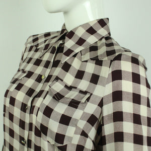 Second Hand BAUM UND PFERDGARTEN Seidenbluse Gr. 36 bordeaux nude kariert  (*)