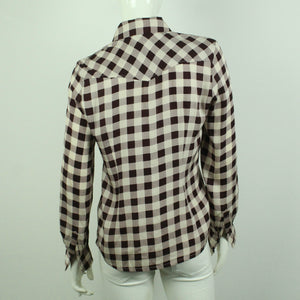 Second Hand BAUM UND PFERDGARTEN Seidenbluse Gr. 36 bordeaux nude kariert  (*)