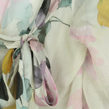 Laden Sie das Bild in den Galerie-Viewer, Second Hand MOSCHINO Seidenbluse Gr. 40 grau mehrfarbig gemustert Seide Bluse (*)