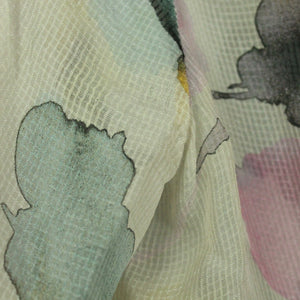 Second Hand MOSCHINO Seidenbluse Gr. 40 grau mehrfarbig gemustert Seide Bluse (*)