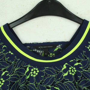 Second Hand ARMANI EXCHANGE Spitzenbluse Gr. S blau grün Spitze Bluse (*)