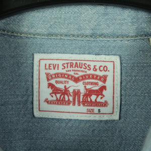 Second Hand LEVI'S Jeanshemd Gr. S blau uni Hemd (*)