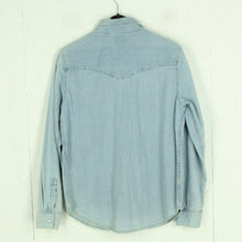 Laden Sie das Bild in den Galerie-Viewer, Second Hand LEVIS Jeanshemd Gr. S blau uni Hemd (*)