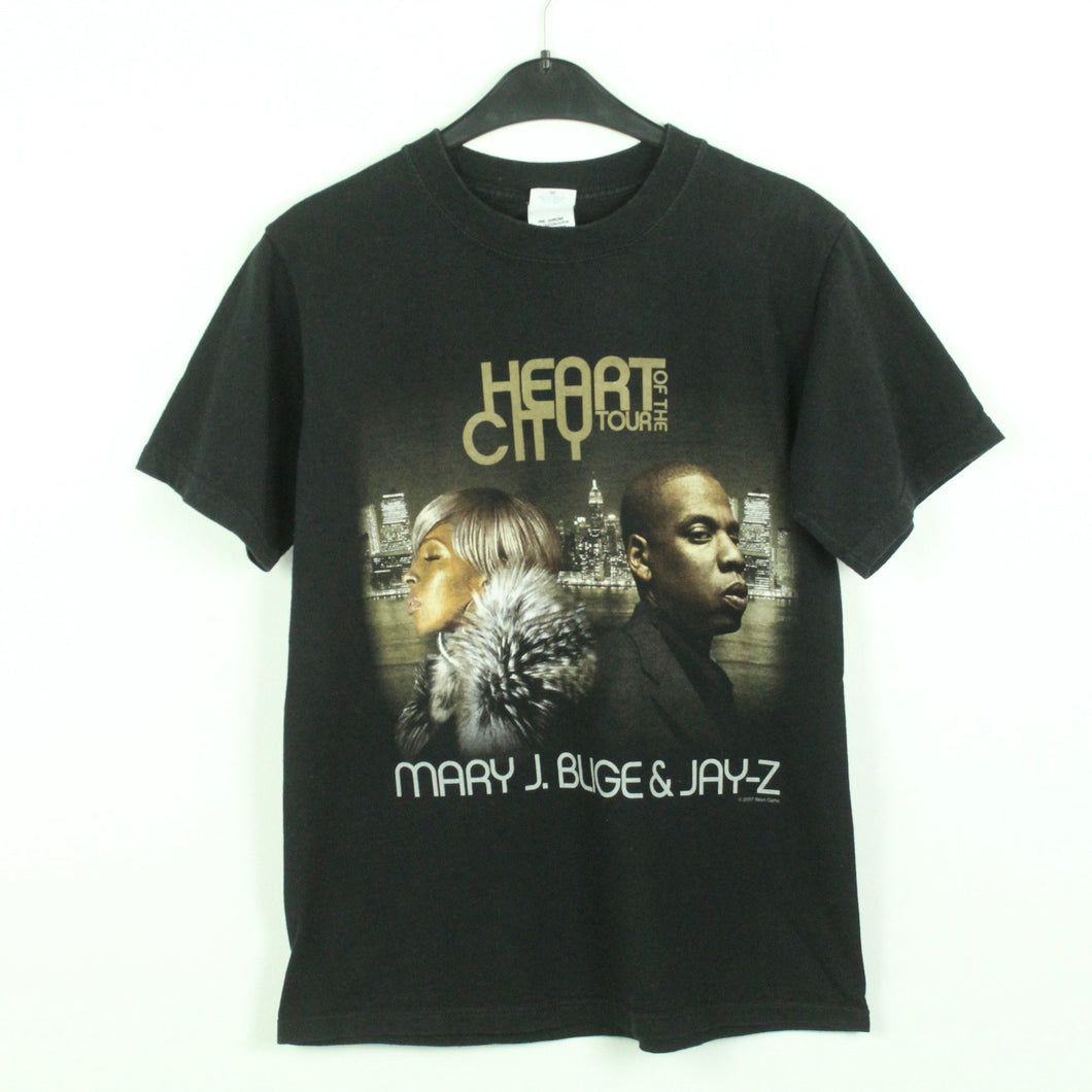 Vintage MARY J. BLIGE & JAY-Z T-Shirt / Bandshirt Gr. S schwarz mit Print und Backprint HEART OF THE CITY Tour(*)