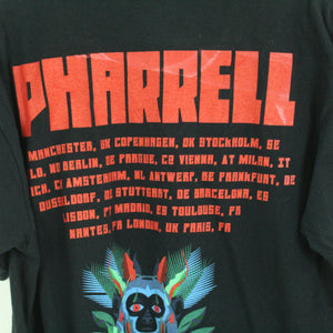 Vintage PHARRELL WILLIAMS T-Shirt / Bandshirt Gr. L schwarz mit Print und Backprint Tour 2014 (*)