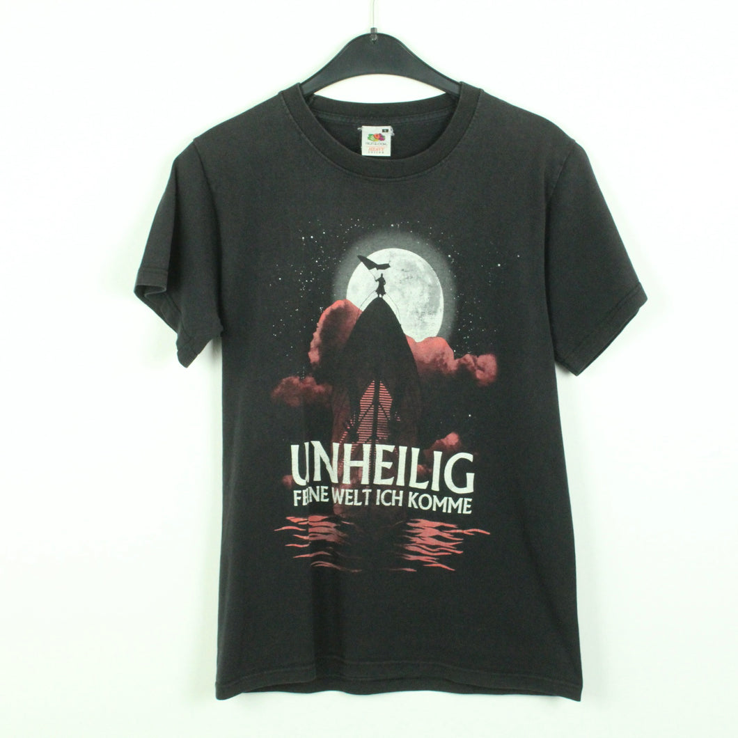 Vintage UNHEILIG T-Shirt / Bandshirt Gr. S schwarz mit Print und Backprint (*)