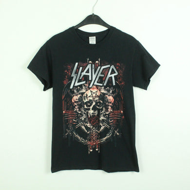 Vintage SLAYER T-Shirt / Bandshirt Gr. S schwarz mit Print und Backprint Tour 2018 (*)