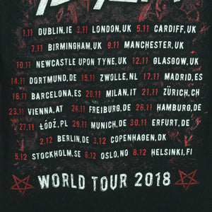 Vintage SLAYER T-Shirt / Bandshirt Gr. S schwarz mit Print und Backprint Tour 2018 (*)