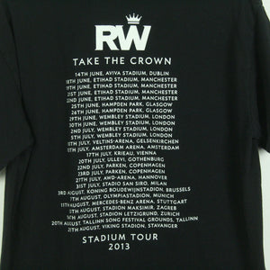 Vintage ROBBIE WILLIAMS T-Shirt / Bandshirt Gr. L schwarz mit Print und Backprint Tour 2013 (*)