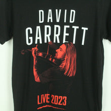 Laden Sie das Bild in den Galerie-Viewer, Vintage DAVID GARRETT T-Shirt / Bandshirt Gr. S schwarz mit Print Live 2023 (*)