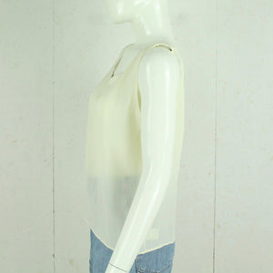 Vintage Top Gr. M mit Seide beige Bluse