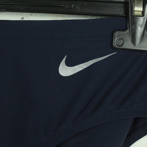 Vintage NIKE Badehose Gr. XXL dunkelblau einfarbig 80s 90s Swimwear mit Logo