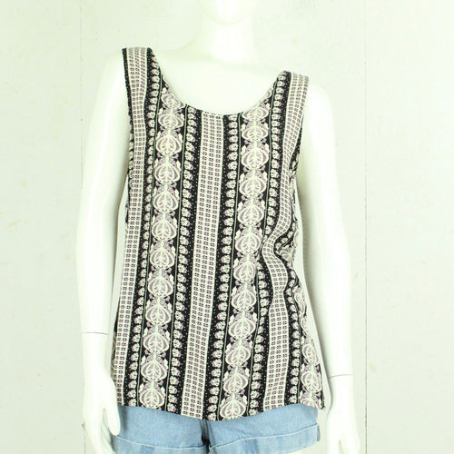 Vintage Top Gr. M creme schwarz rosa Blusentop