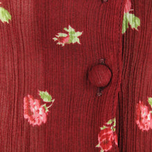 Laden Sie das Bild in den Galerie-Viewer, Vintage Top Gr. M rot geblümt Bluse