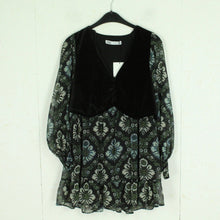 Laden Sie das Bild in den Galerie-Viewer, Second Hand ZARA Kleid Gr. XS schwarz mehrfarbig geblümt (*)