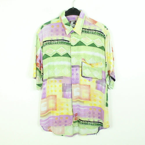 Vintage 90s Crazy Pattern Hemd Gr. M bunt gemustert kurzarm (*)