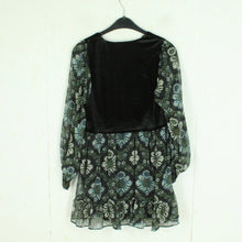Laden Sie das Bild in den Galerie-Viewer, Second Hand ZARA Kleid Gr. XS schwarz mehrfarbig geblümt (*)