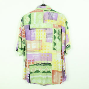 Vintage 90s Crazy Pattern Hemd Gr. M bunt gemustert kurzarm (*)