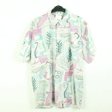 Laden Sie das Bild in den Galerie-Viewer, Vintage 90s Crazy Pattern Hemd Gr. L bunt gemustert kurzarm (*)