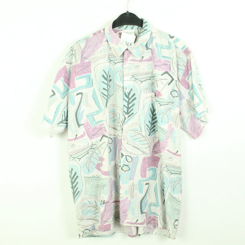Vintage 90s Crazy Pattern Hemd Gr. L bunt gemustert kurzarm (*)