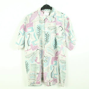 Vintage 90s Crazy Pattern Hemd Gr. L bunt gemustert kurzarm (*)