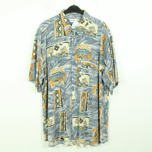 Vintage 90s Crazy Pattern Hemd Gr. XL bunt gemustert kurzarm (*)