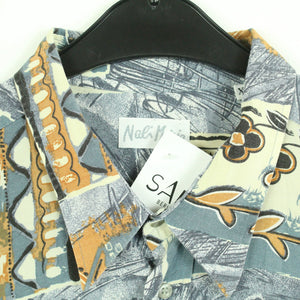 Vintage 90s Crazy Pattern Hemd Gr. XL bunt gemustert kurzarm (*)