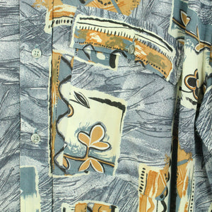 Vintage 90s Crazy Pattern Hemd Gr. XL bunt gemustert kurzarm (*)