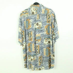 Vintage 90s Crazy Pattern Hemd Gr. XL bunt gemustert kurzarm (*)