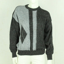 Laden Sie das Bild in den Galerie-Viewer, Vintage Pullover mit Wolle Gr. M grau gemustert Strick