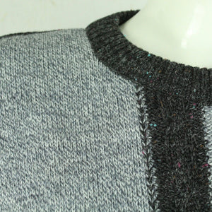 Vintage Pullover mit Wolle Gr. M grau gemustert Strick